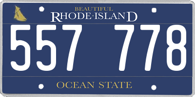 RI license plate 557778