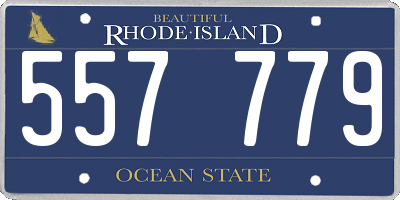 RI license plate 557779