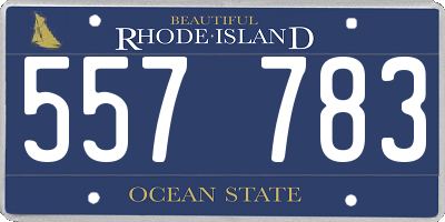 RI license plate 557783