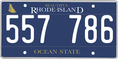 RI license plate 557786