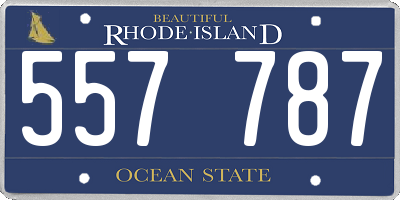 RI license plate 557787