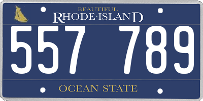 RI license plate 557789