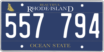 RI license plate 557794