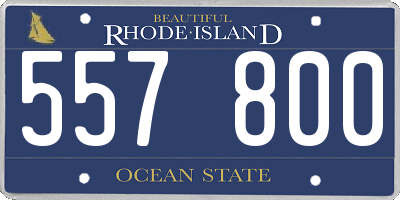 RI license plate 557800