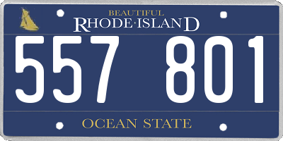 RI license plate 557801