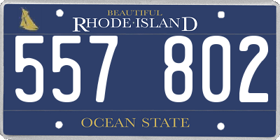 RI license plate 557802