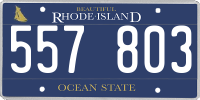 RI license plate 557803