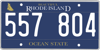 RI license plate 557804