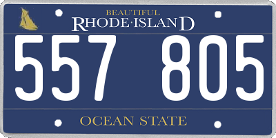 RI license plate 557805