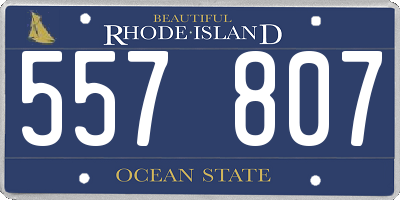 RI license plate 557807
