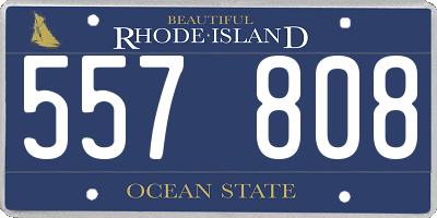 RI license plate 557808