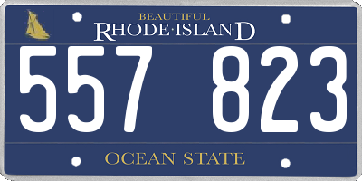 RI license plate 557823
