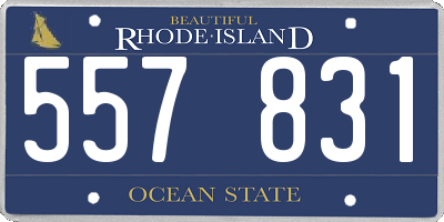 RI license plate 557831