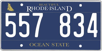 RI license plate 557834