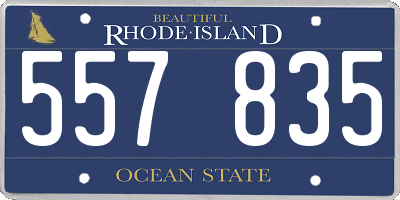 RI license plate 557835