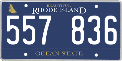 RI license plate 557836