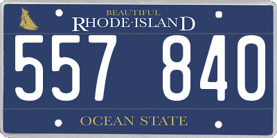 RI license plate 557840