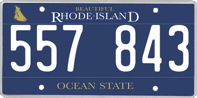 RI license plate 557843
