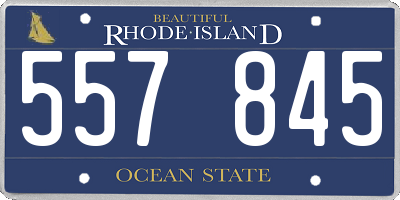 RI license plate 557845