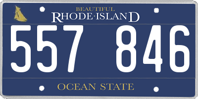 RI license plate 557846
