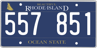 RI license plate 557851