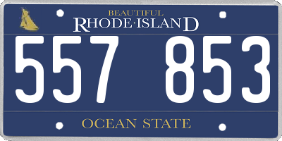 RI license plate 557853