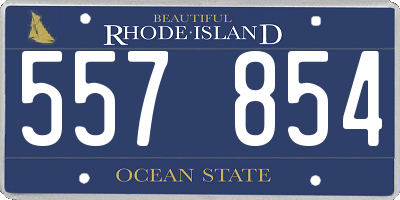 RI license plate 557854
