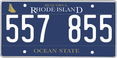 RI license plate 557855