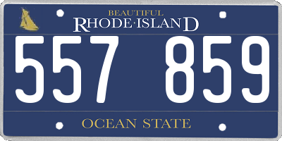 RI license plate 557859