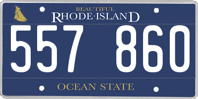 RI license plate 557860