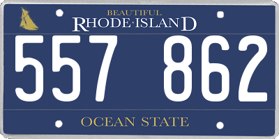RI license plate 557862