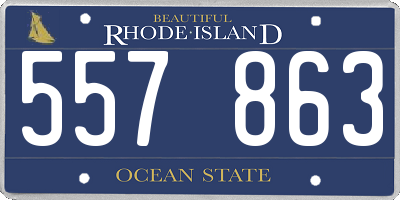 RI license plate 557863