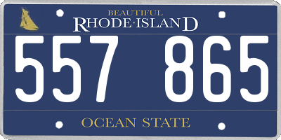 RI license plate 557865
