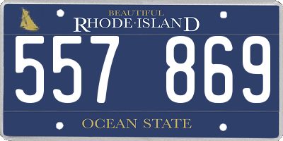 RI license plate 557869