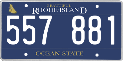 RI license plate 557881