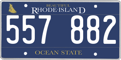 RI license plate 557882