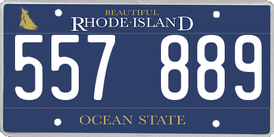 RI license plate 557889