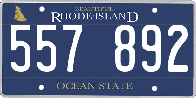RI license plate 557892
