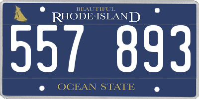 RI license plate 557893