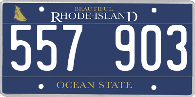 RI license plate 557903