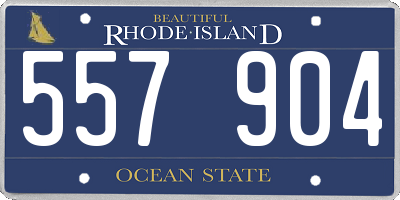 RI license plate 557904