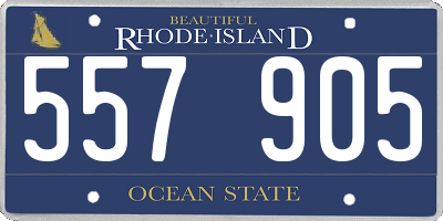 RI license plate 557905