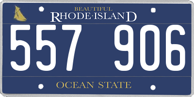 RI license plate 557906
