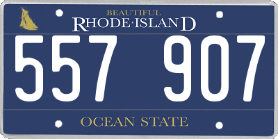 RI license plate 557907
