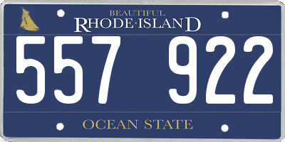 RI license plate 557922