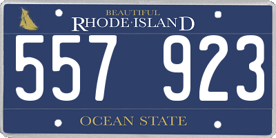 RI license plate 557923