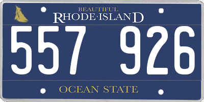 RI license plate 557926