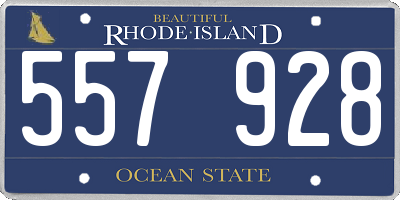 RI license plate 557928