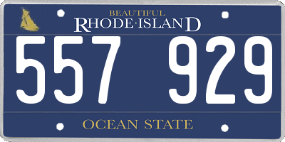 RI license plate 557929