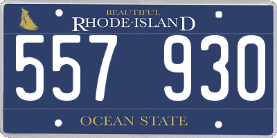 RI license plate 557930